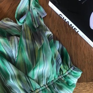 Colorful silk sleeveless blouse